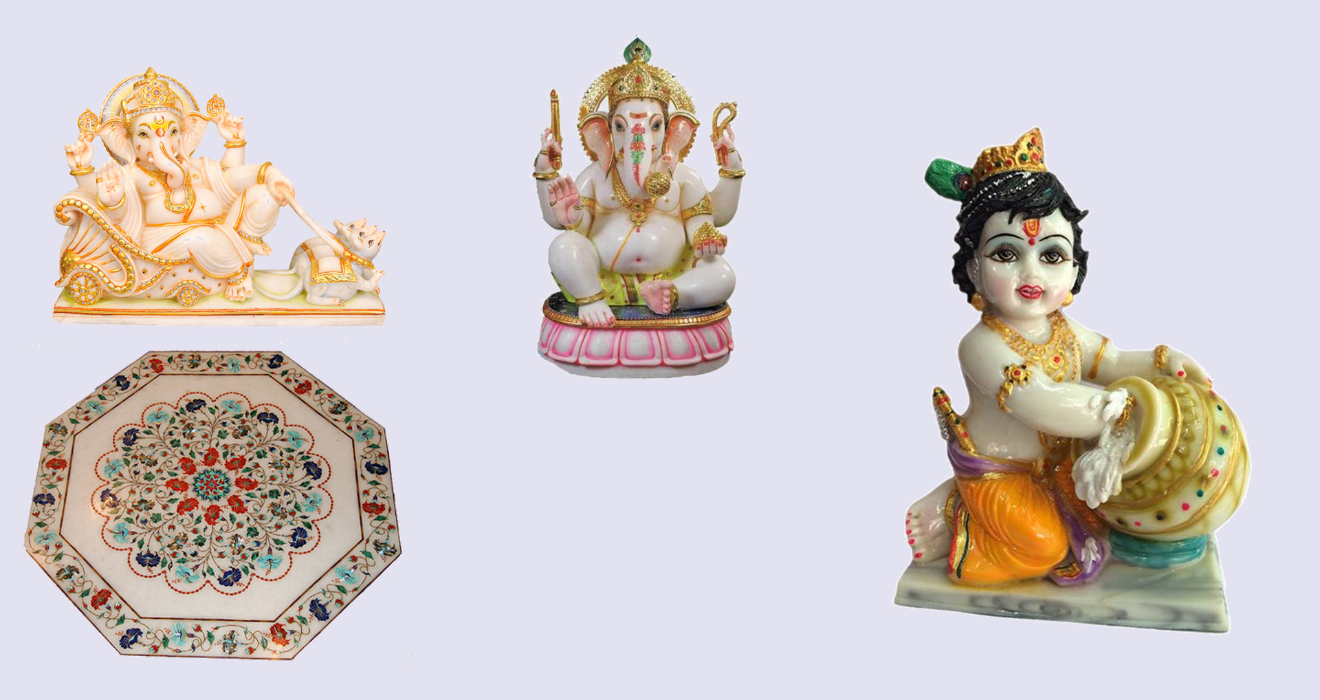 Marble Pillar, Fountains, Temples, Murti, Statue, Lotus Bowls, Tulsi Quora, Rangoli, Jali